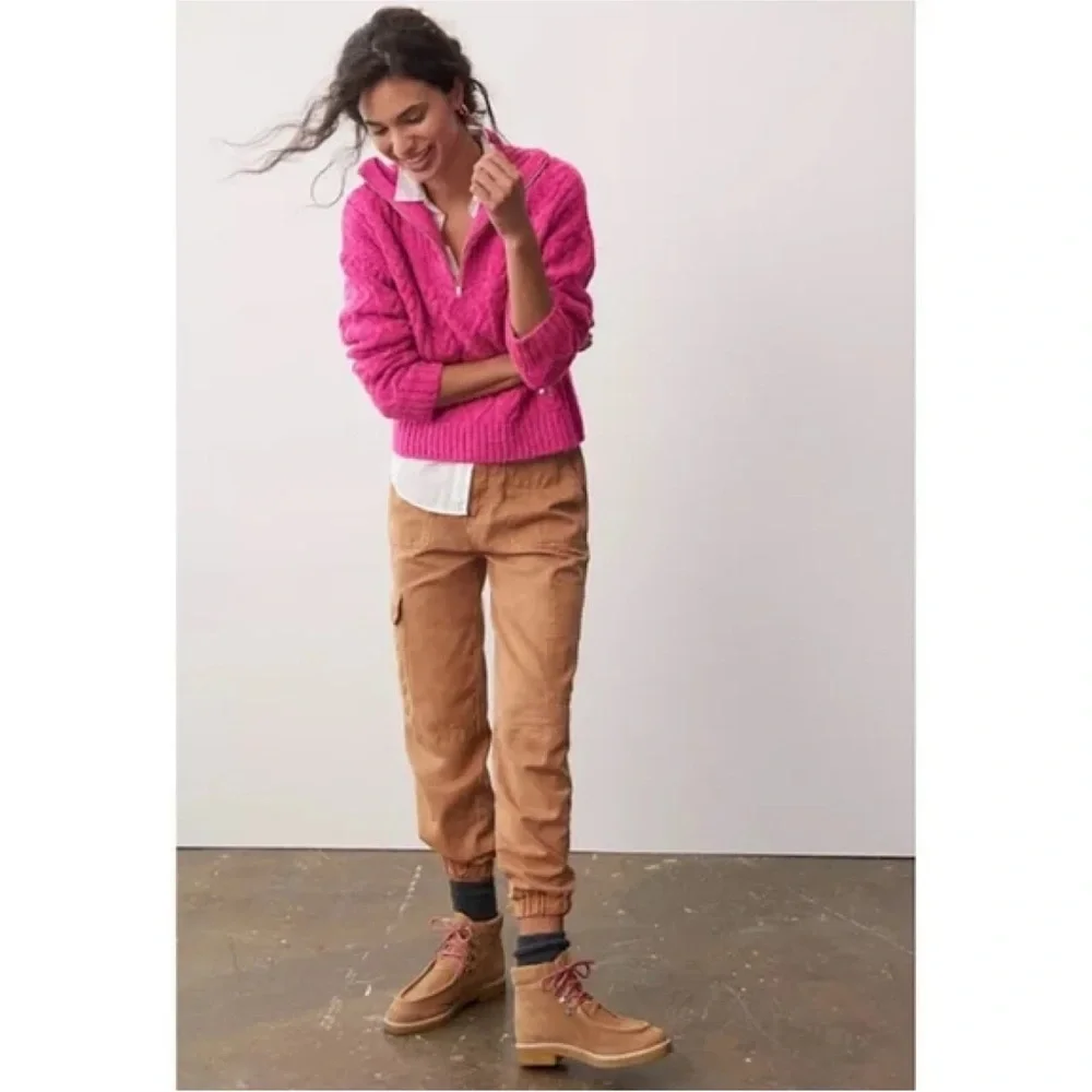 Anthropologie Fuchsia Cable Knit Women's Sweater - Picture 3 of 7